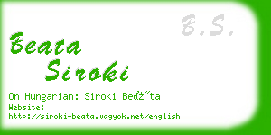 beata siroki business card